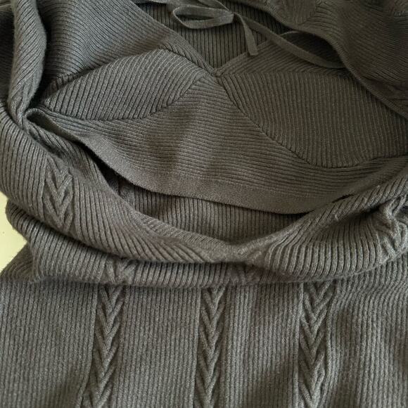 Favorite Daughter Sweater Knit Vneck Attached Bra‎ Halter Charcoal Gray Medium - Picture 6 of 11